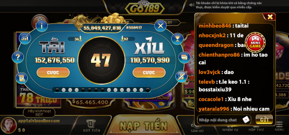 Game tài xỉu tại Go789 có bảo mật tối tân