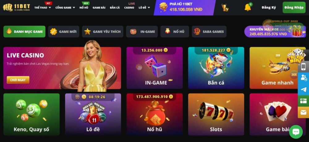 Giao diện 11Bet thiết kế ấn tượng, thân thiện